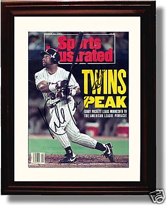 Minnesota Twins Kirby Puckett Framed SI Autograph Print  