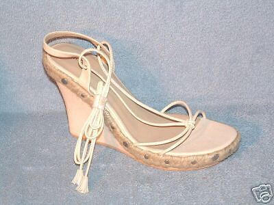 BEIGE TIE UP PLATFORM WEDGE 10 NEW*  