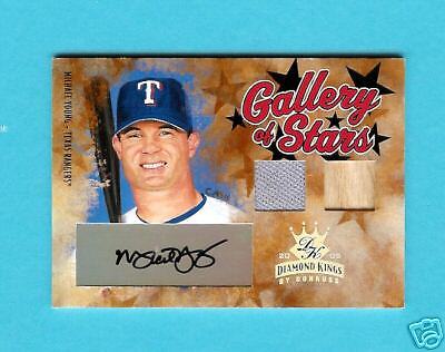 MICHAEL YOUNG 2005 DIAMOND KINGS JERSEY BAT AUTO /50  