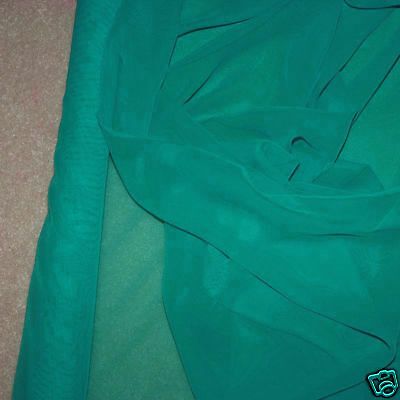 CHIFFON SHEER FABRIC TEAL 60 BY THE YARD  