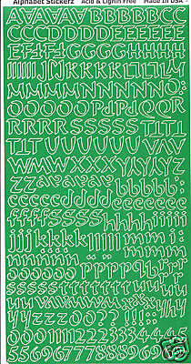 Mini Letter Stickers Calligraphy Green Scrapbooking  