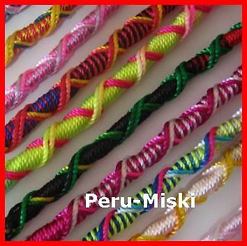 20 FRIENDSHIP BRACELETS TWISTED Lot Wholesale NEW PERU  