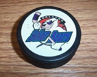 rare ORLANDO SOLAR BEARS Hockey PUCK IHL mascot SHADES  