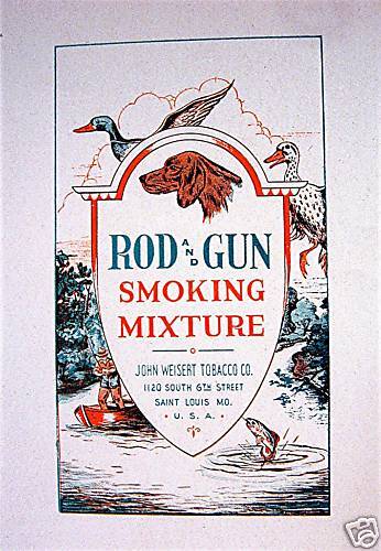 Rod And Gun Weisert Tobacco Label St Louis Old Stock  