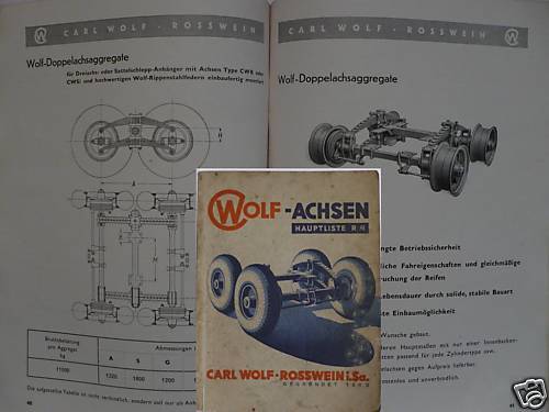 Wolf Achsen,toller Katalog v.1938,Carl Wolf,Rosswein  