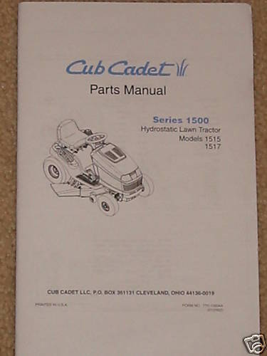 Cub Cadet 1515 1517 Hydrostatic Tractor Parts Manual  