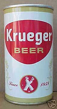 KRUEGER BEER Can w/ K Man Waiter Cranston, RHODE ISLAND  