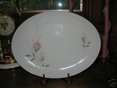 STERLING ROSE Diamond China 12 OVAL SERVING PLATTER  