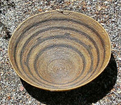 Old perfect single rod Makenge root basket, Zambia  