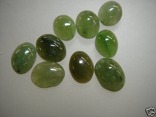 Cabochon Gemstone Green Jade 6 x 8 mm (Pkg of 8)  