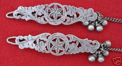 ANTIQUE TRIBAL OLD SILVER JEWELLERY HAIR PIN/CLIPS IND  