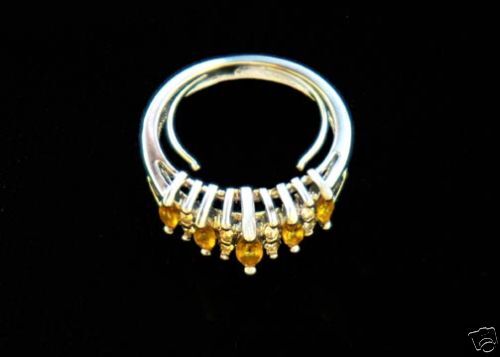 AVON Birthstone Ring November/Citrine Color Size 7 8  