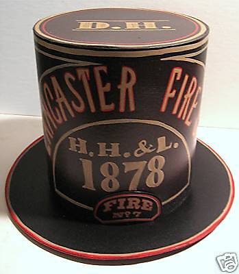 Fireman Parade Hat Rustic Old Style Retro Adv Sign  