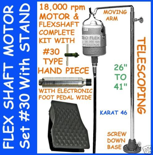 FLEX SHAFT HANGING MOTOR KIT COMPLETE HANDPIECE VARIABLE FOOT CONTROL 