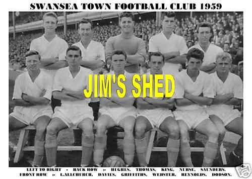 SWANSEA TOWN F.C. TEAM PRINT 1959  