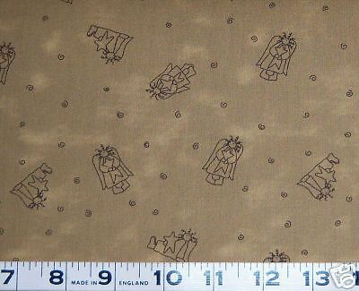 Primitive Raggedy Ann Angel Star Folk Doll Fabric 8010  