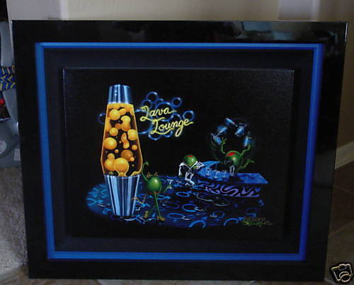 Michael Godard Lava Lounge Martini Olive Lamp Retro Cigar Fun Art