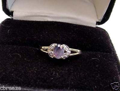 NATURAL ALEXANDRITE PRETTY COLORS & DIAMONDS 10K GOLD  