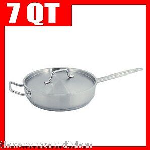 NEW COMMERCIAL STAINLESS STEEL SAUTE PAN 7 QT  