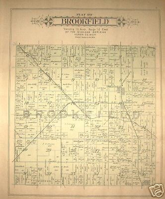 BROOKFIELD TOWNSHIP, HURON COUNTY, MI MICHIGAN PLAT MAP  