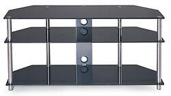 Stainless & Glass Corner TV Stand 55 Plasma LCD TV NEW  