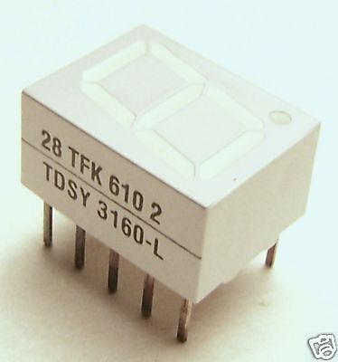 10 pcs 7 Segment Display, 10 mm, yellow, TDSY3160  