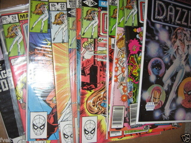 DAZZLER 1 2 3 4 7 8 12 22 25 GROUP LOT MARVEL COMICS  