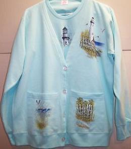 NEW LIGHTHOUSE CARDIGAN + TSHIRT   MINTY GREEN 2X  