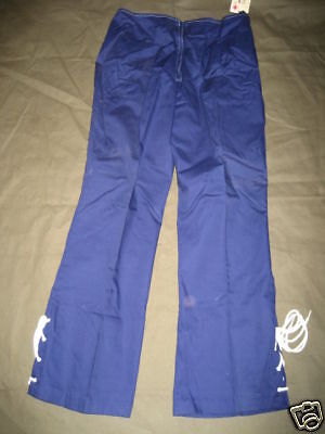 NeW 1960s Blue vLv HoTRoD RoCKaBiLLy HoEDoWN Nautical SAiLoR PaNtS 