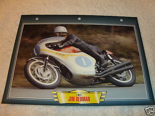 JIM REDMAN Motorcycle Racing 7x10 PRINT PICTURE CARD  