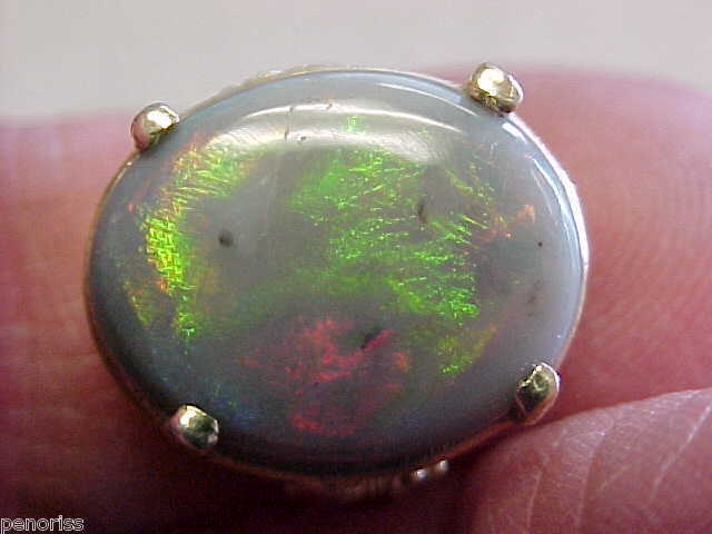 Estate 14k gold Unisex Black Opal Ring size8 Make Offer  